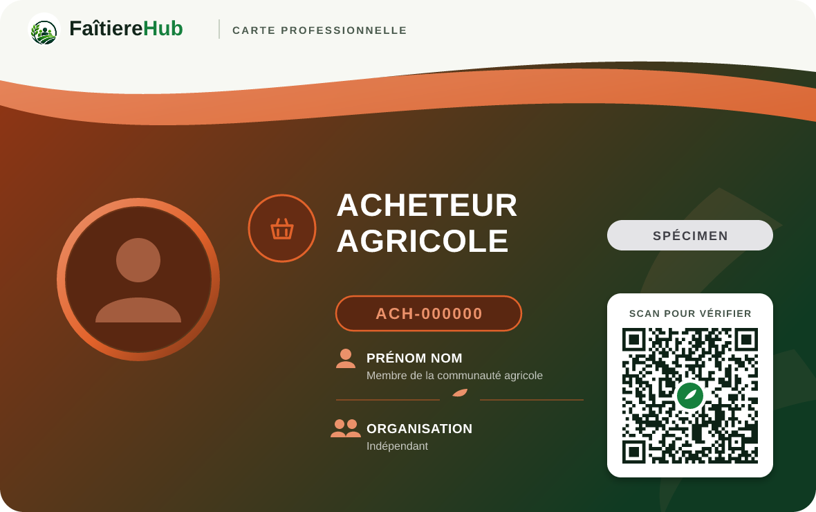 Spécimen de carte professionnelle Acheteur